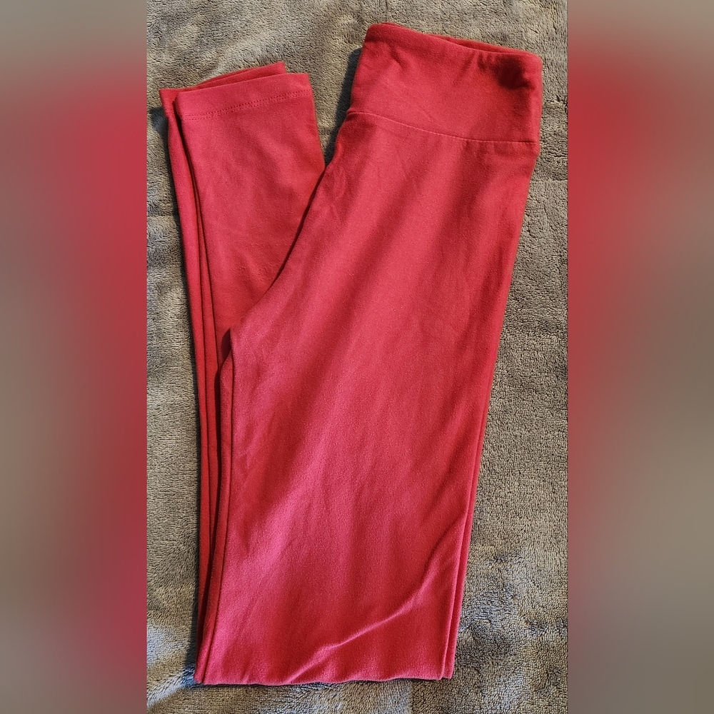 LuLaRoe Rich Red Leggings